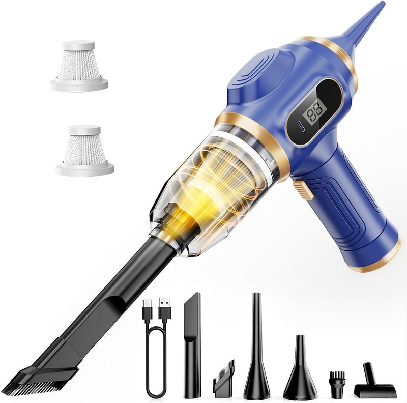 Scstartx Car Vacuum Portable Cordless 17000Pa Cordless Mini Handheld Vacuums with LCD Display and Multi-Nozzles, High Power Wet and Dry for Car, Home, Office, Pet, Compact and Portable Design - Image 1